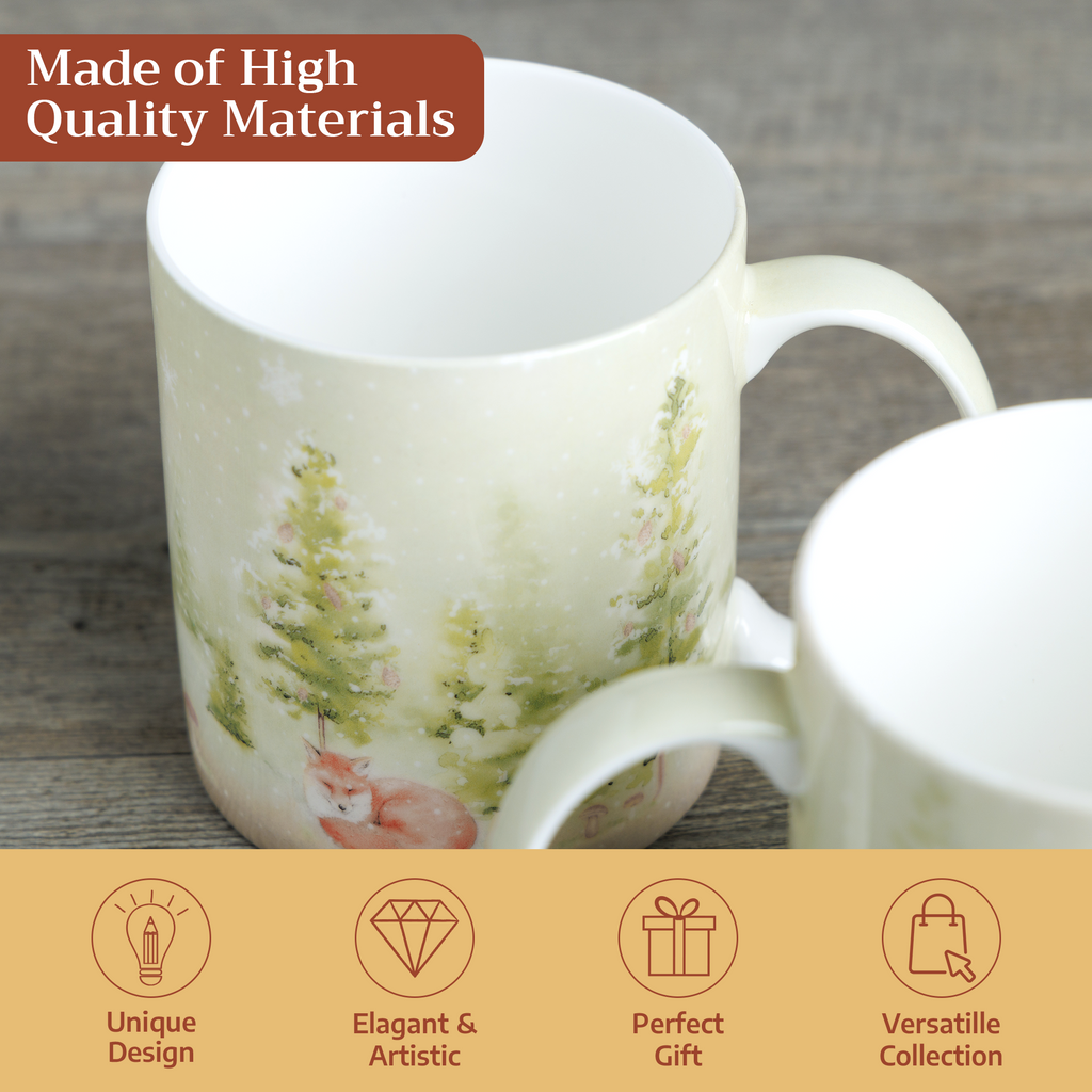 Winter Morning Fine Bone China Coffee Mugs