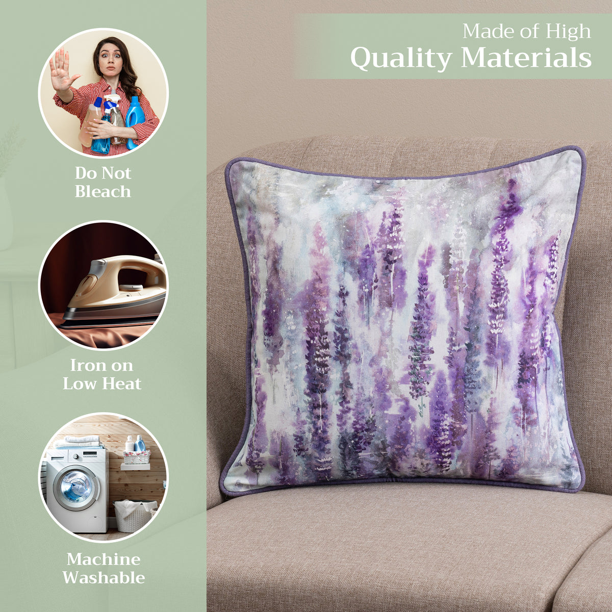 Rose Lavender Sage Throw Pillow Covers