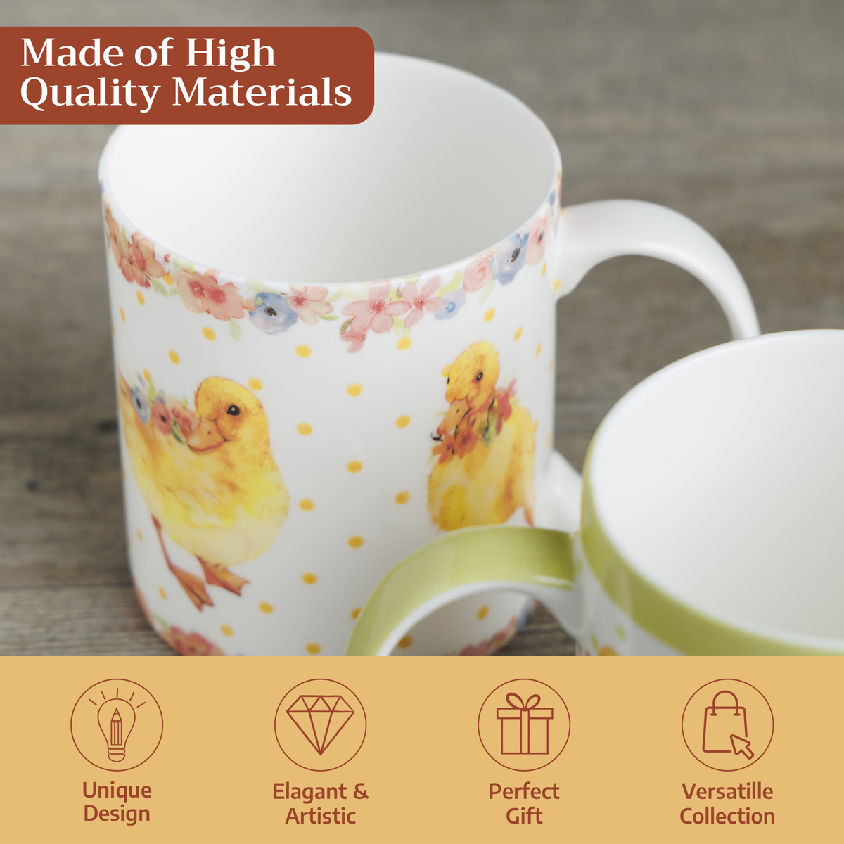 Ducklings In Spring Fine Bone China Coffee Mugs