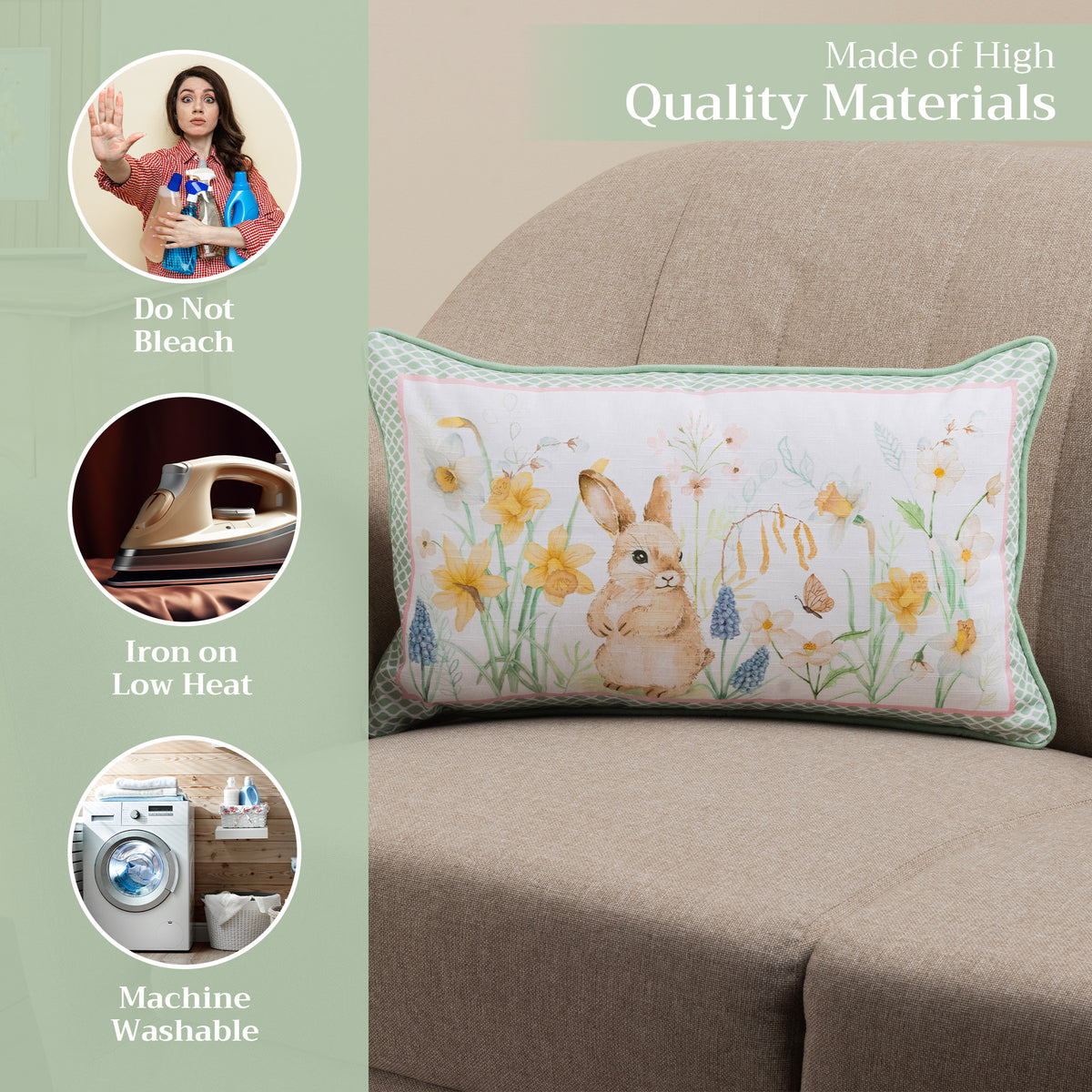 Easter Dew Throw Pillow Covers