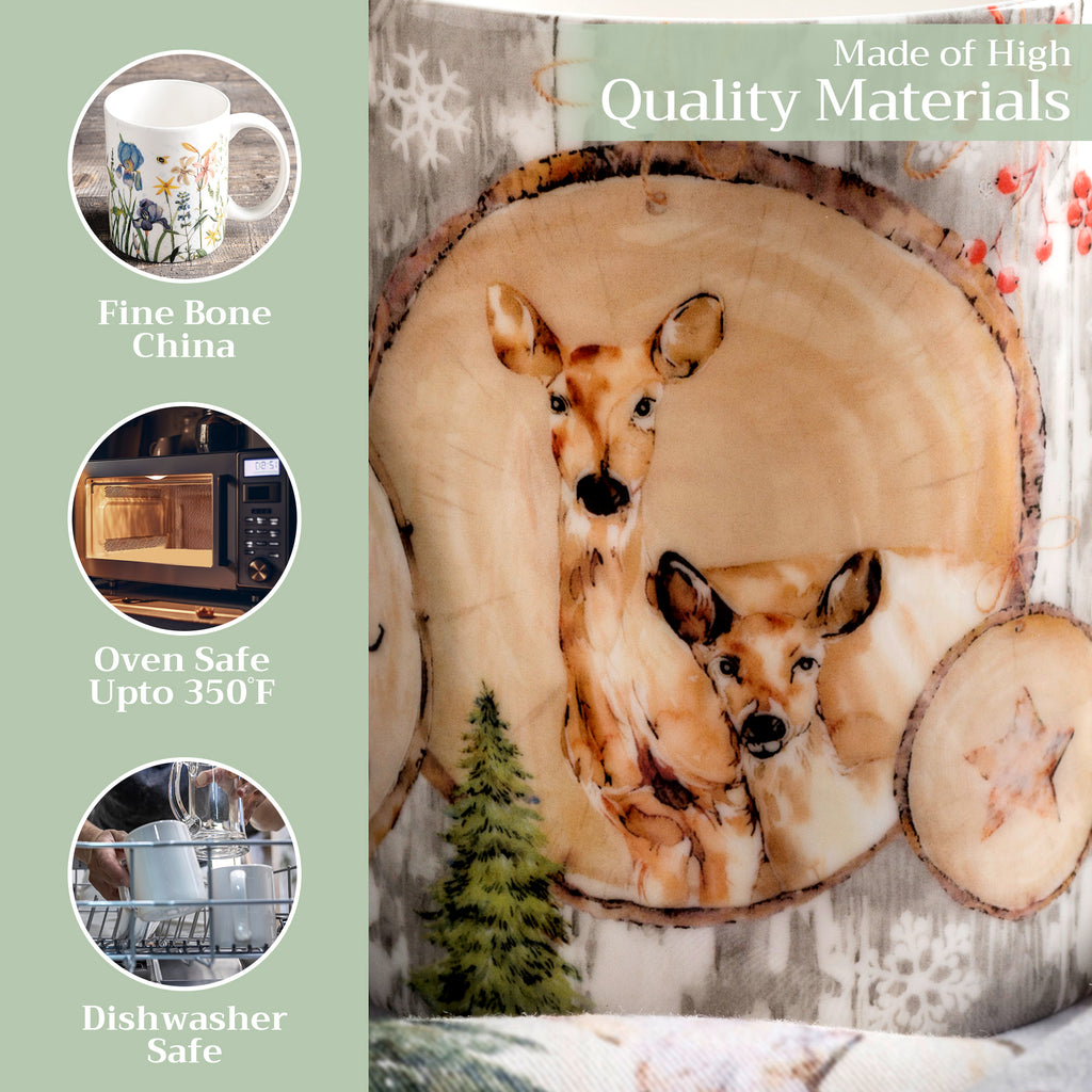 Mountain Life Fine Bone China Coffee Mugs