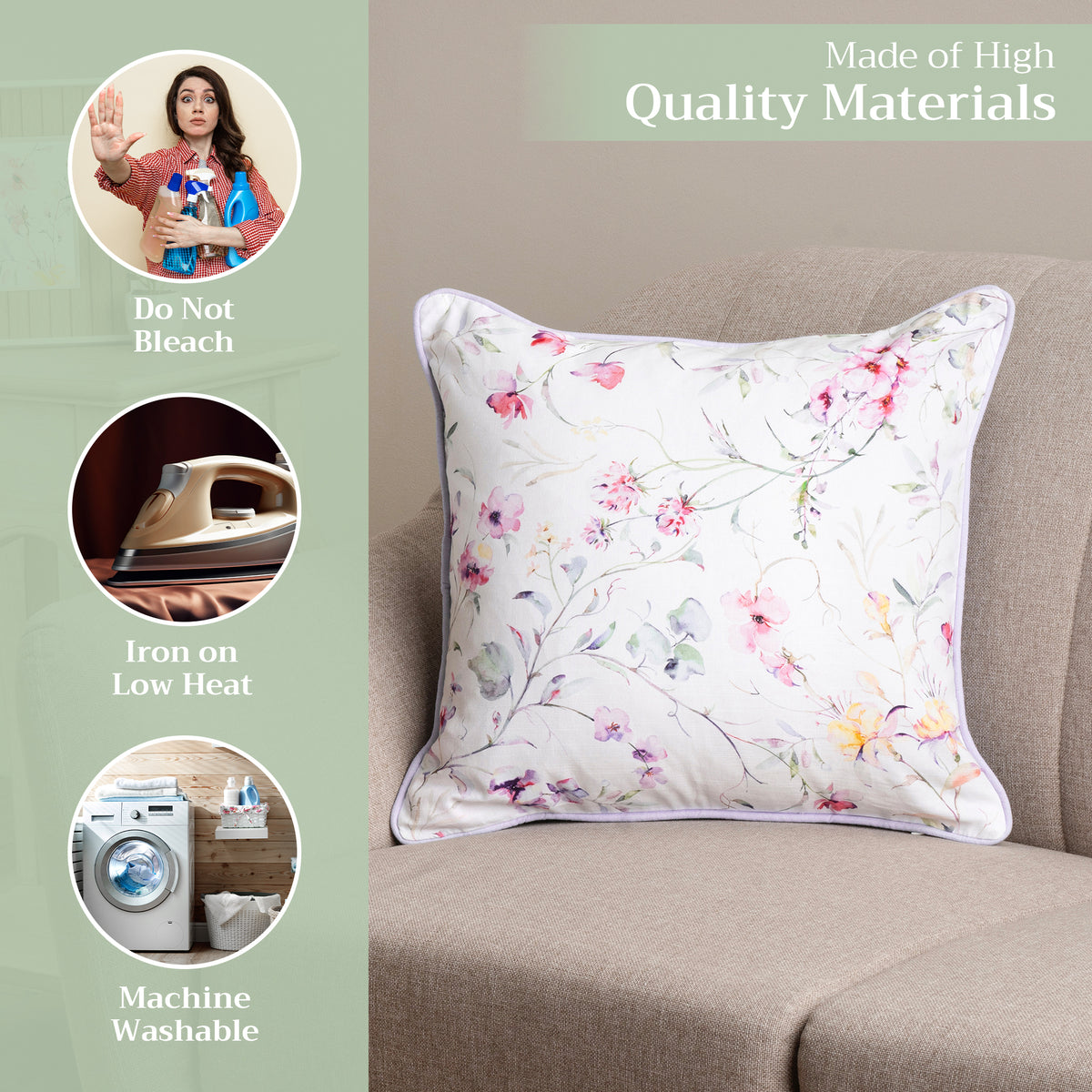 Summer Floral Throw Pillow Covers
