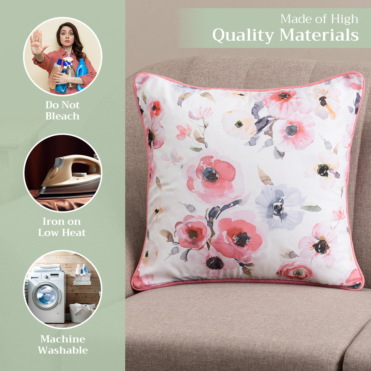 Pale Garden Throw Pillow Covers