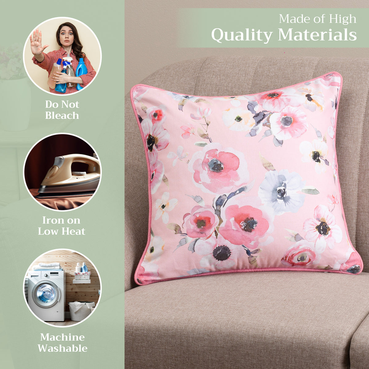 Pale Garden Throw Pillow Covers