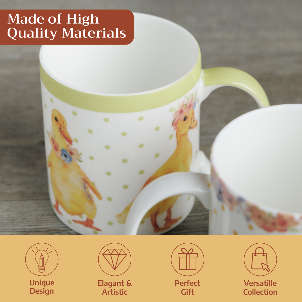 Ducklings In Spring Fine Bone China Coffee Mugs