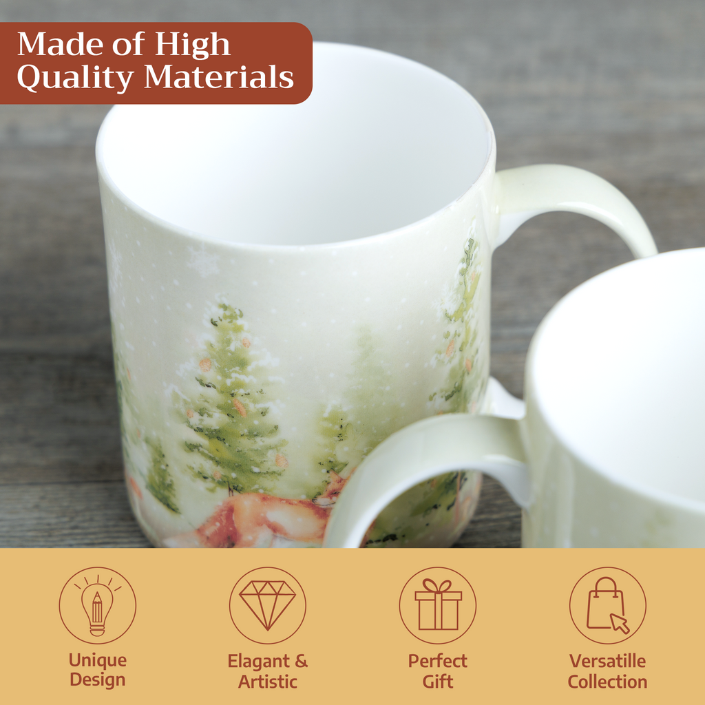Winter Morning Fine Bone China Coffee Mugs