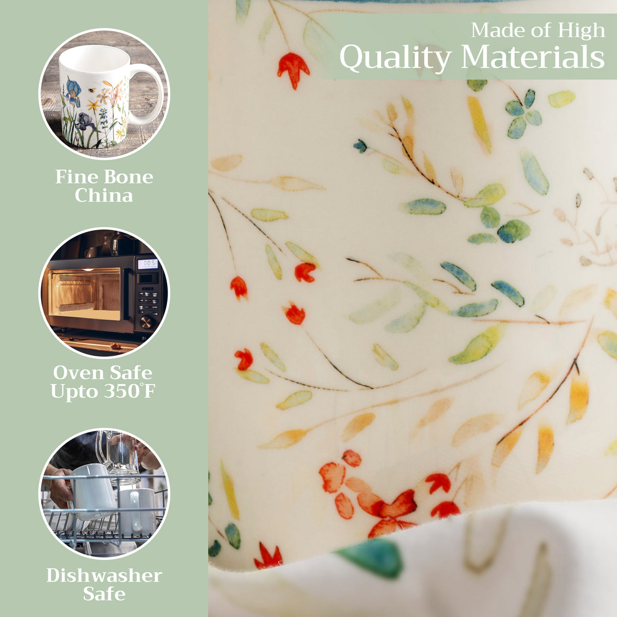 Colmar Fine Bone China Coffee Mugs