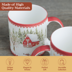 Rural Christmas Fine Bone China Coffee Mugs