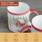 Rural Christmas Fine Bone China Coffee Mugs