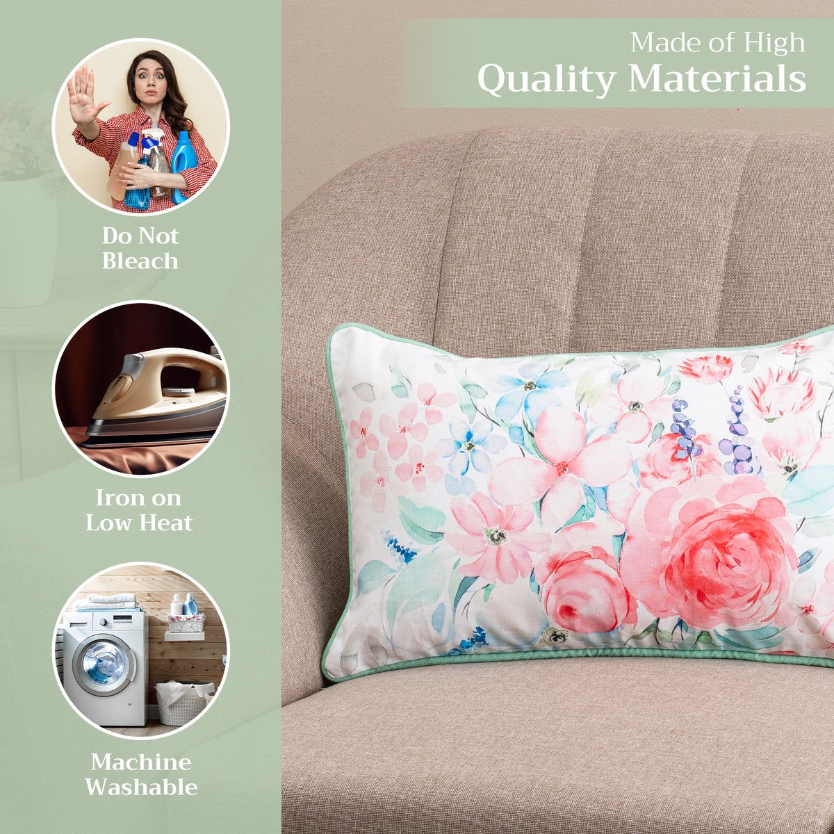 Pale Garden Throw Pillow Covers