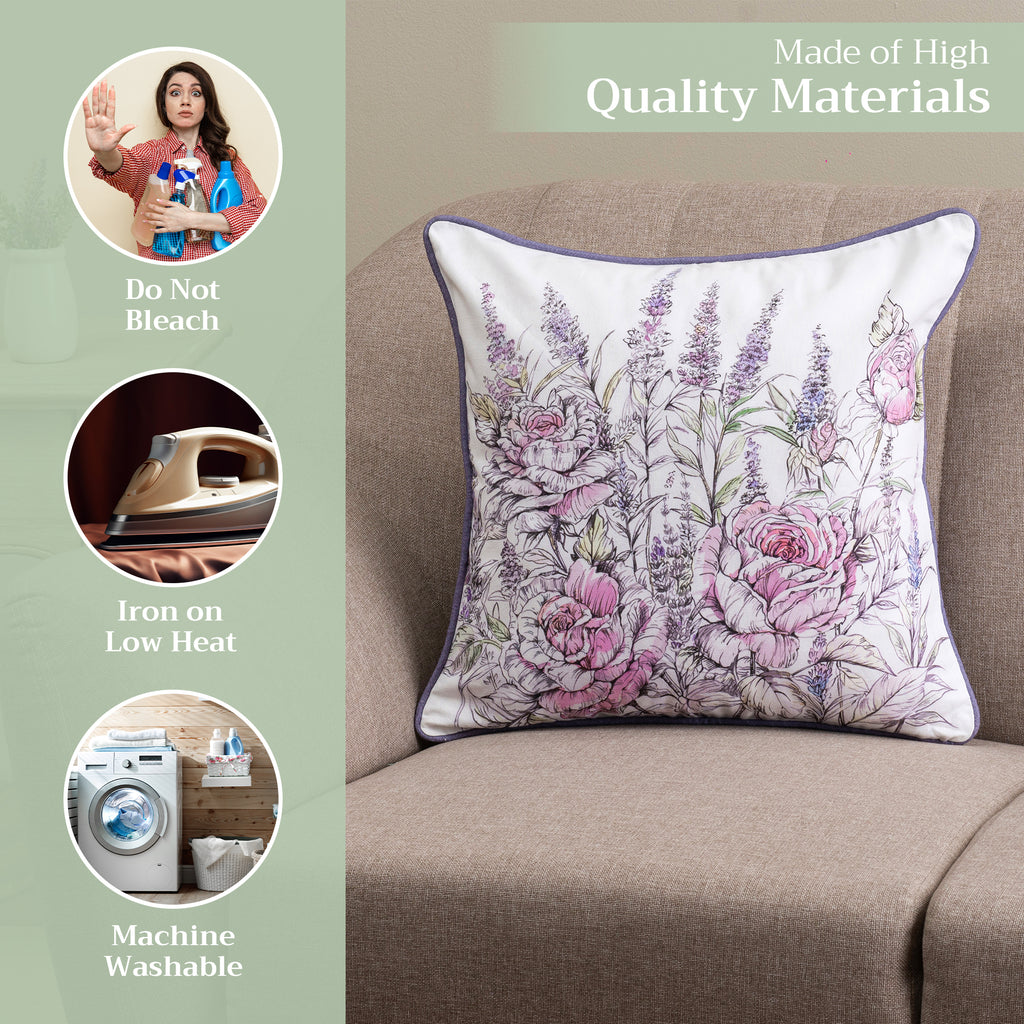 Rose Lavender Sage Throw Pillow Covers