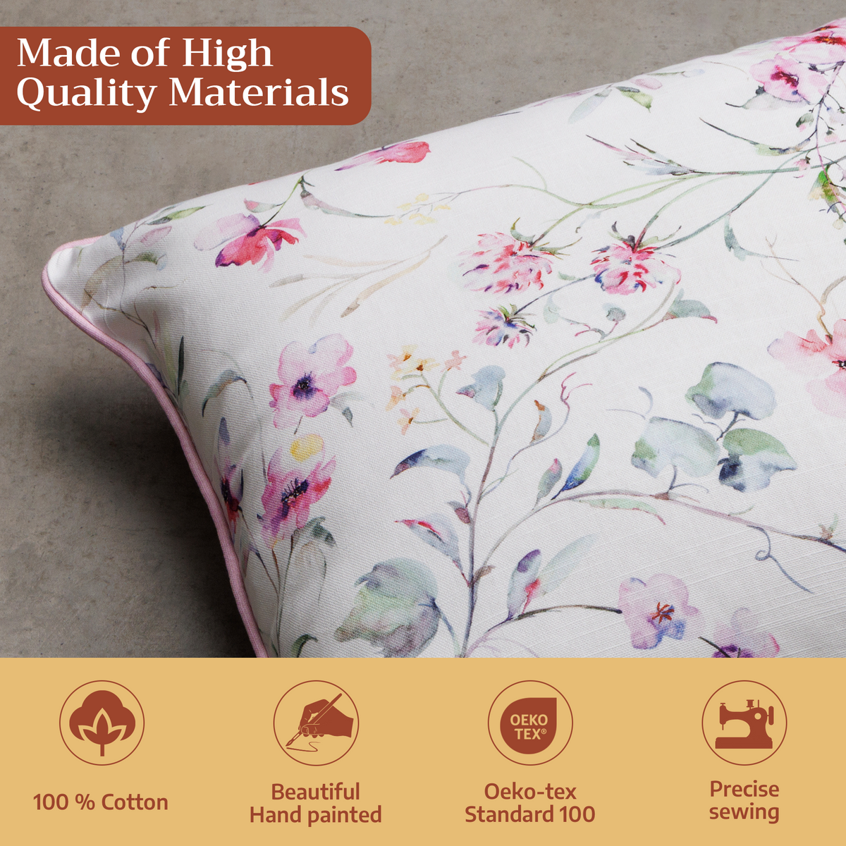 Summer Floral Throw Pillow Covers