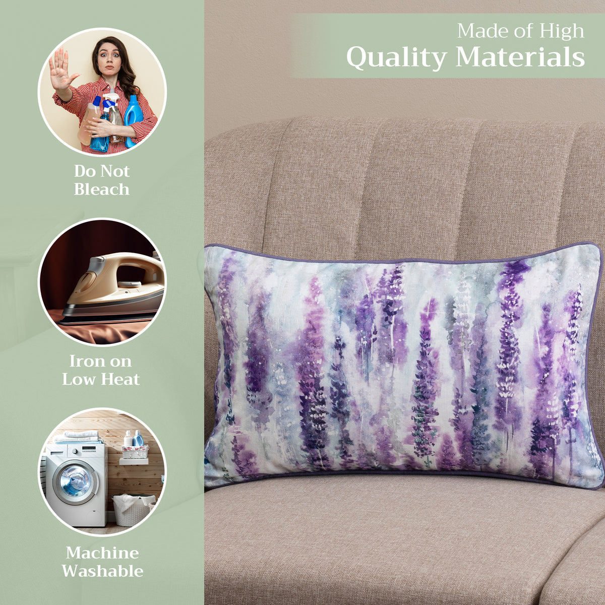 Rose Lavender Sage Throw Pillow Covers