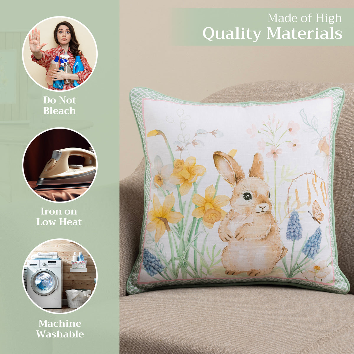 Easter Dew Throw Pillow Covers