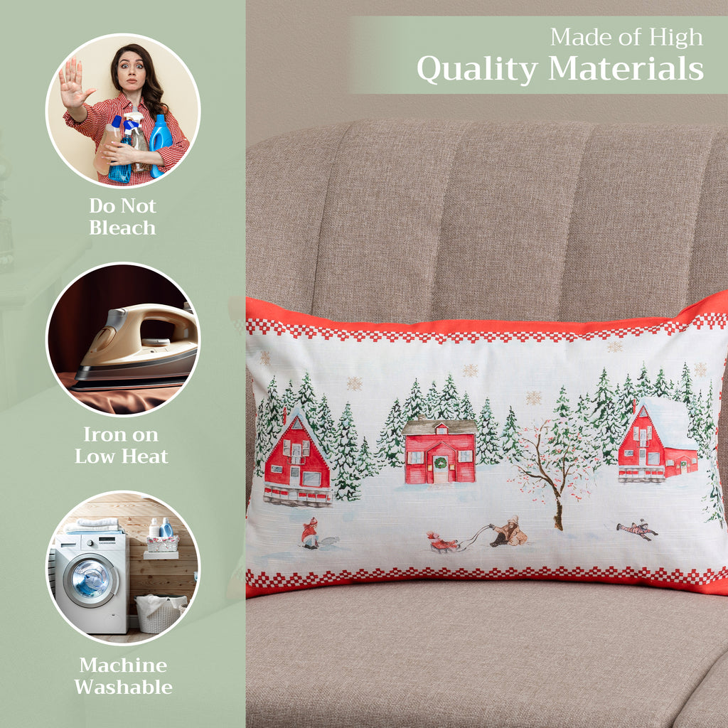 Rural Christmas Throw Pillow Covers