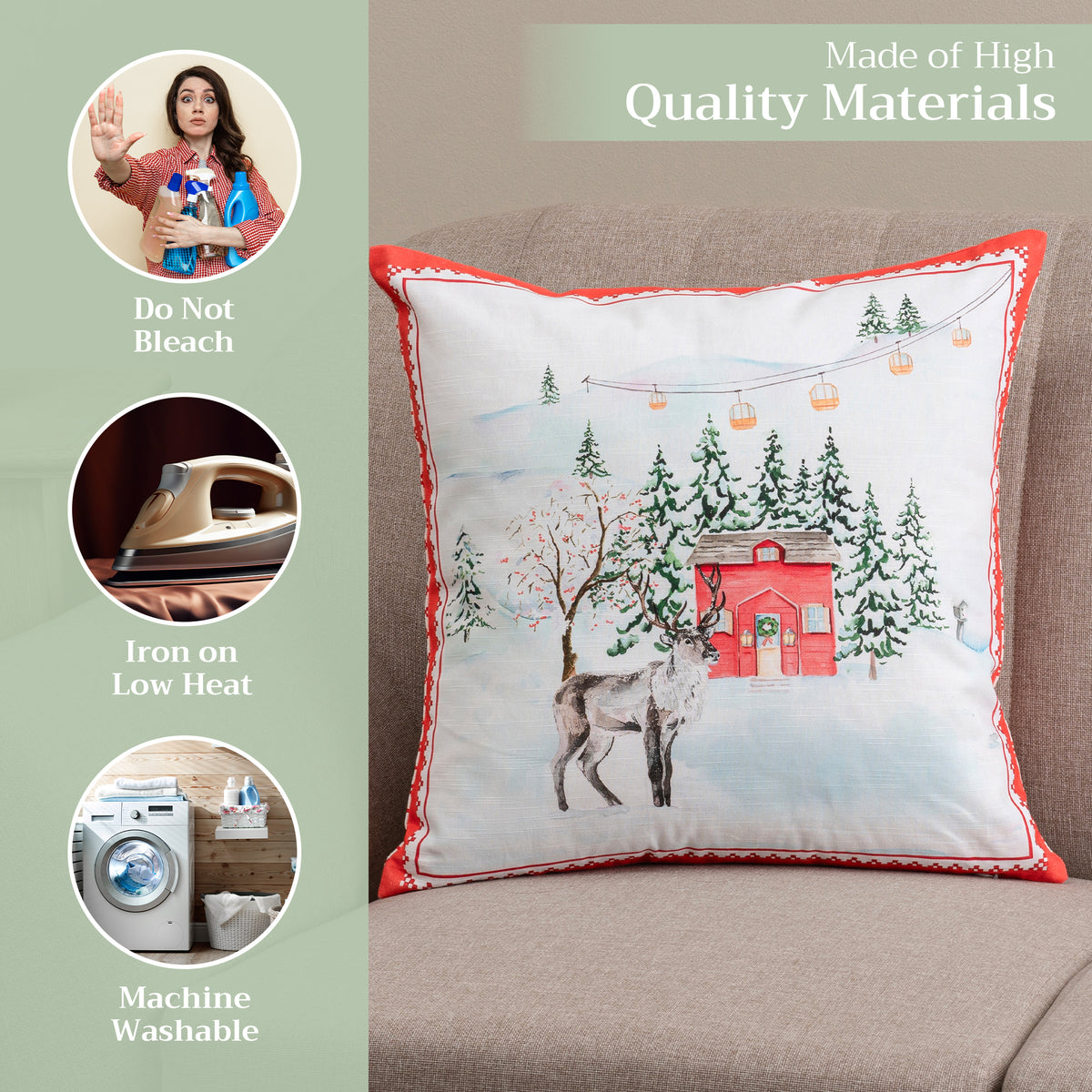 Rural Christmas Throw Pillow Covers