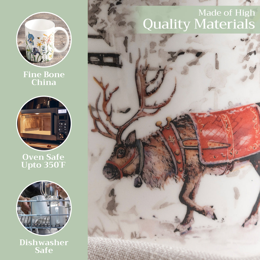 Christmas Tradition Fine Bone China Coffee Mugs