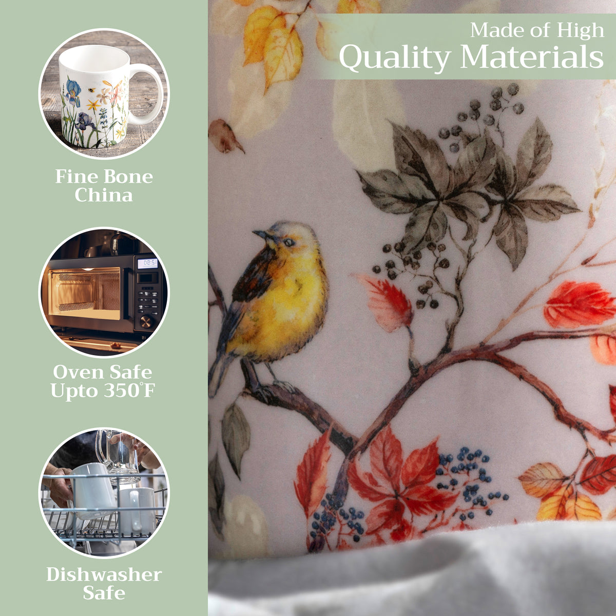 Equinoxe - Grey Fine Bone China Coffee Mugs