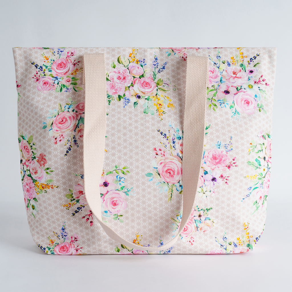 Sweet Rose Lavender Canvas Tote Bags