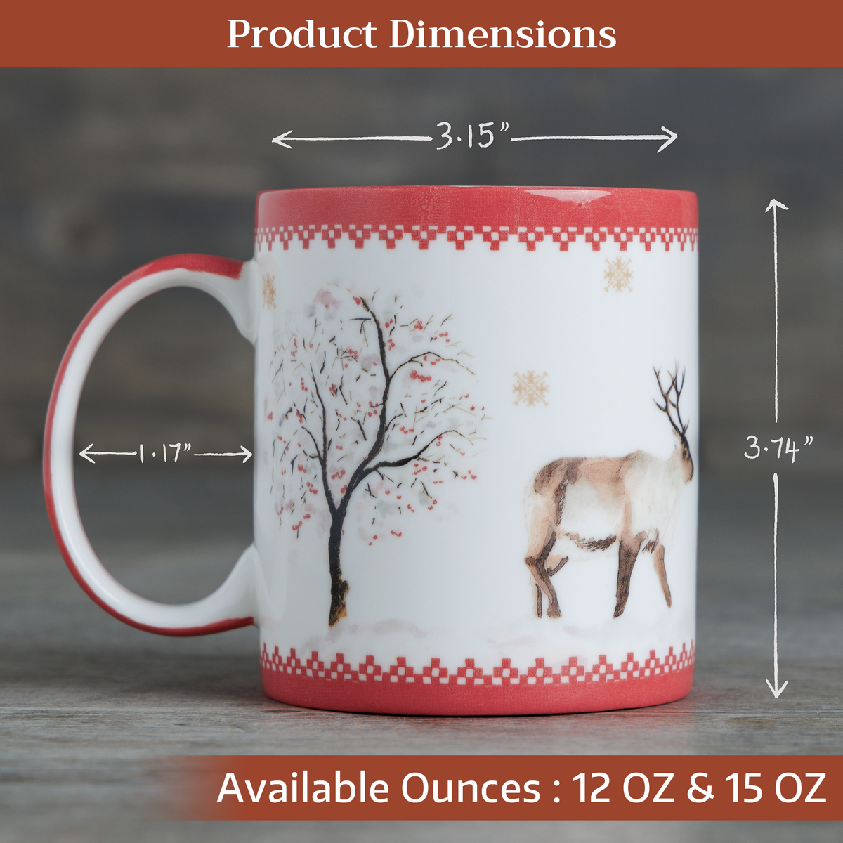 Rural Christmas Fine Bone China Coffee Mugs