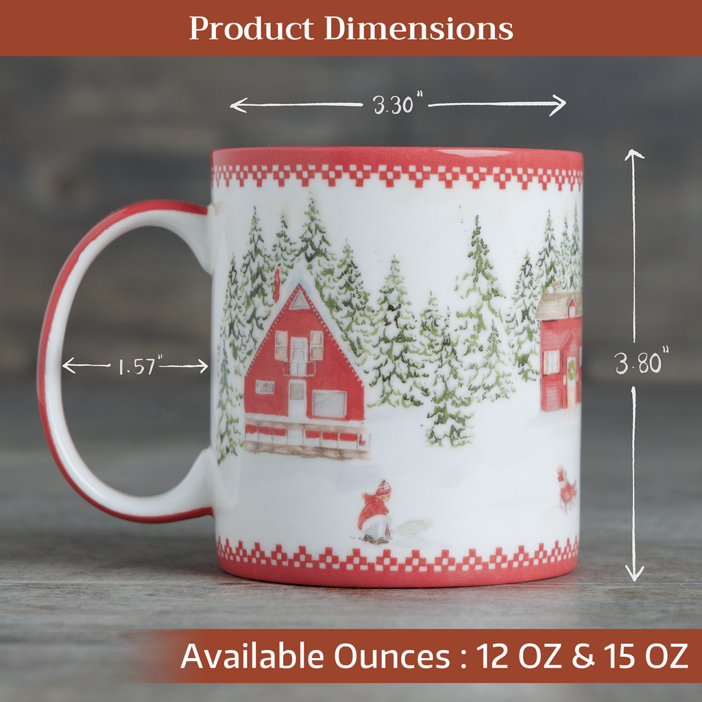 Rural Christmas Fine Bone China Coffee Mugs