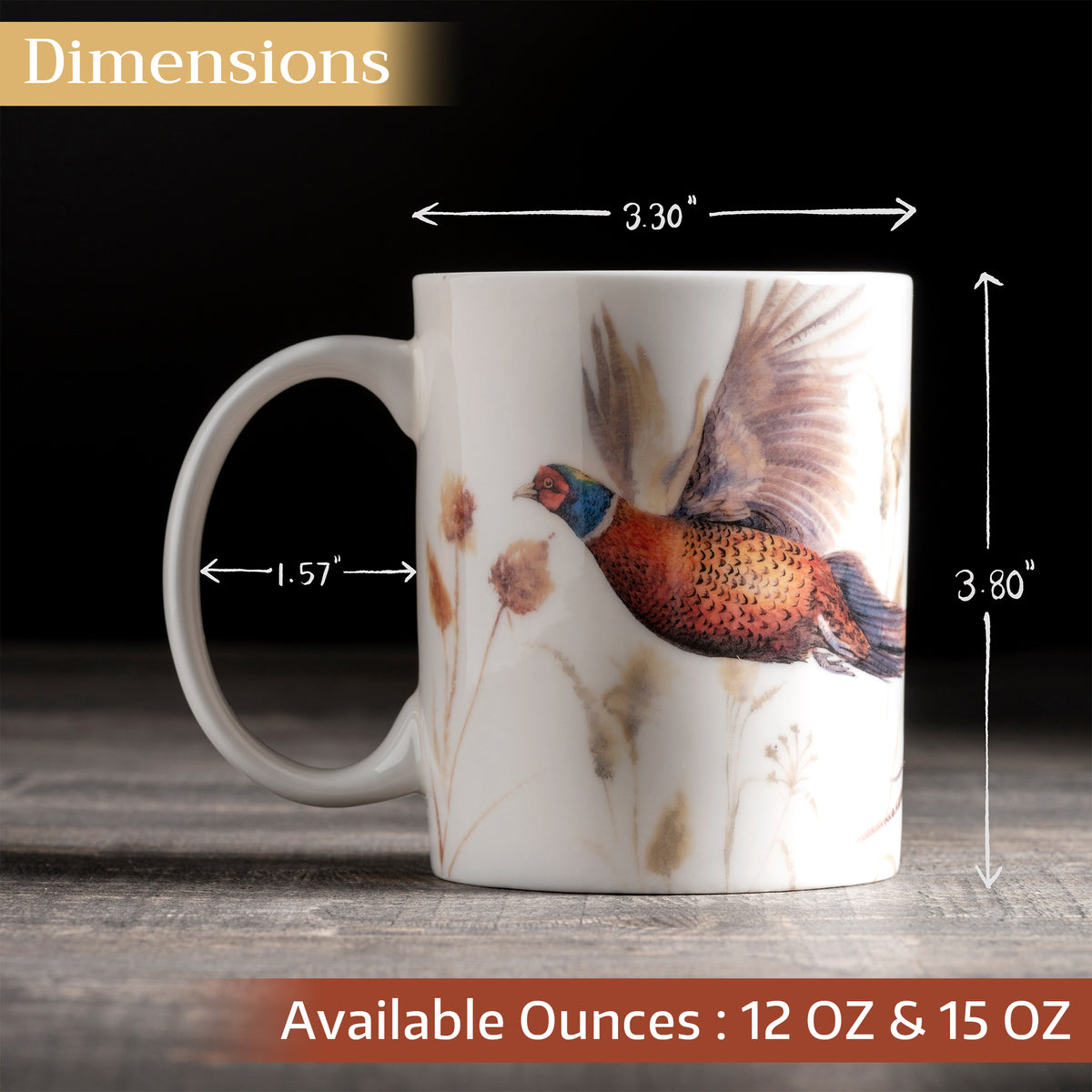Faisan D'Automne Fine Bone China Coffee Mugs