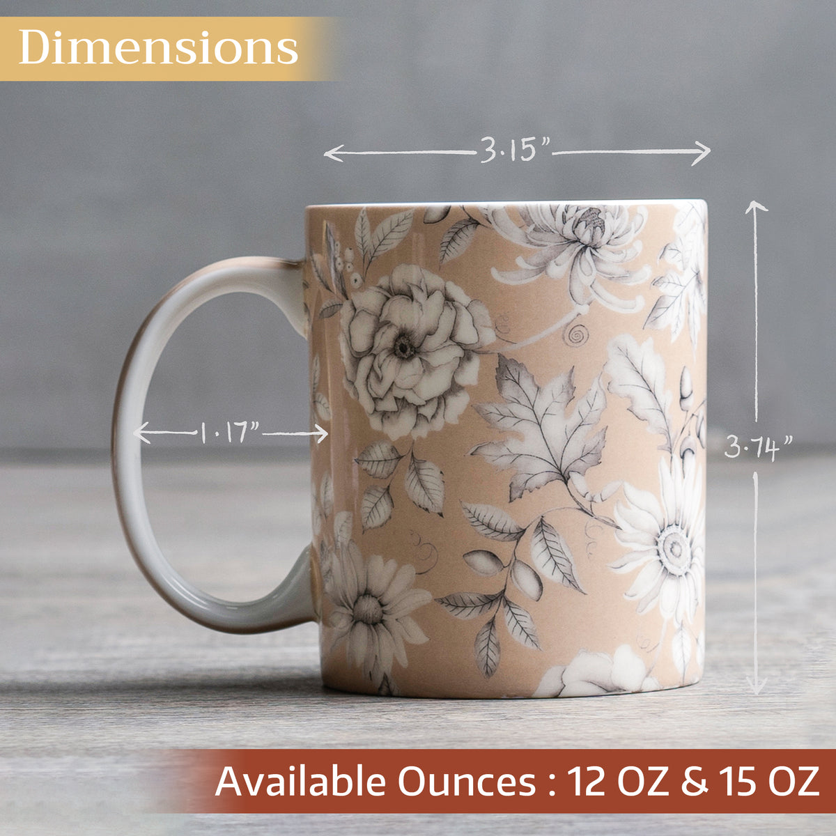 Pretty Autumn Fine Bone China Coffee Mugs