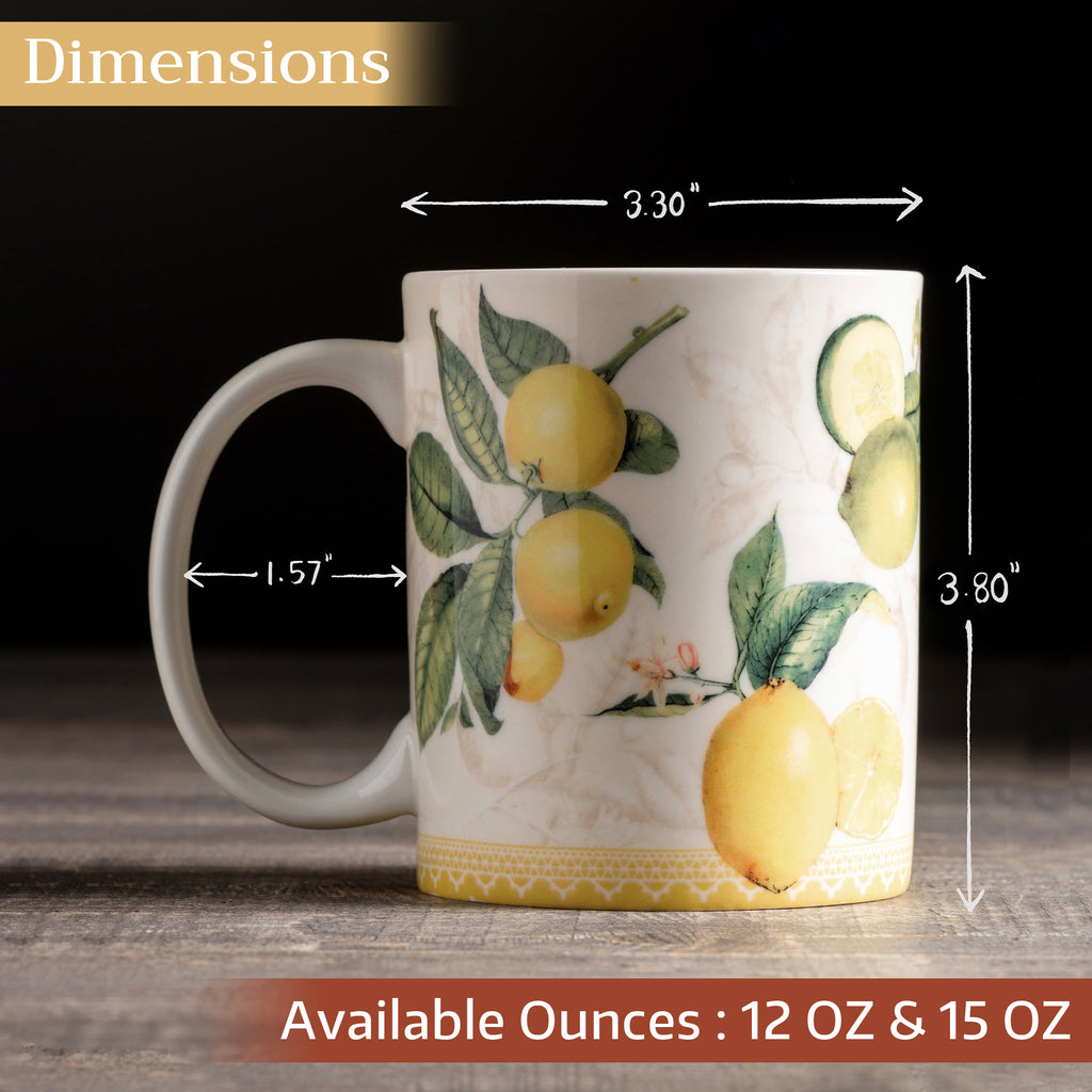 Limoncello Fine Bone China Coffee Mugs