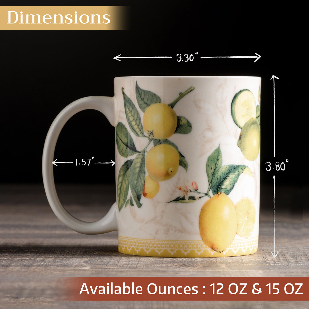 Limoncello Fine Bone China Coffee Mugs