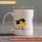 Birdies on Wire Fine Bone China Coffee Mugs