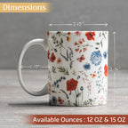 Just Floral Fine Bone China Coffee Mugs