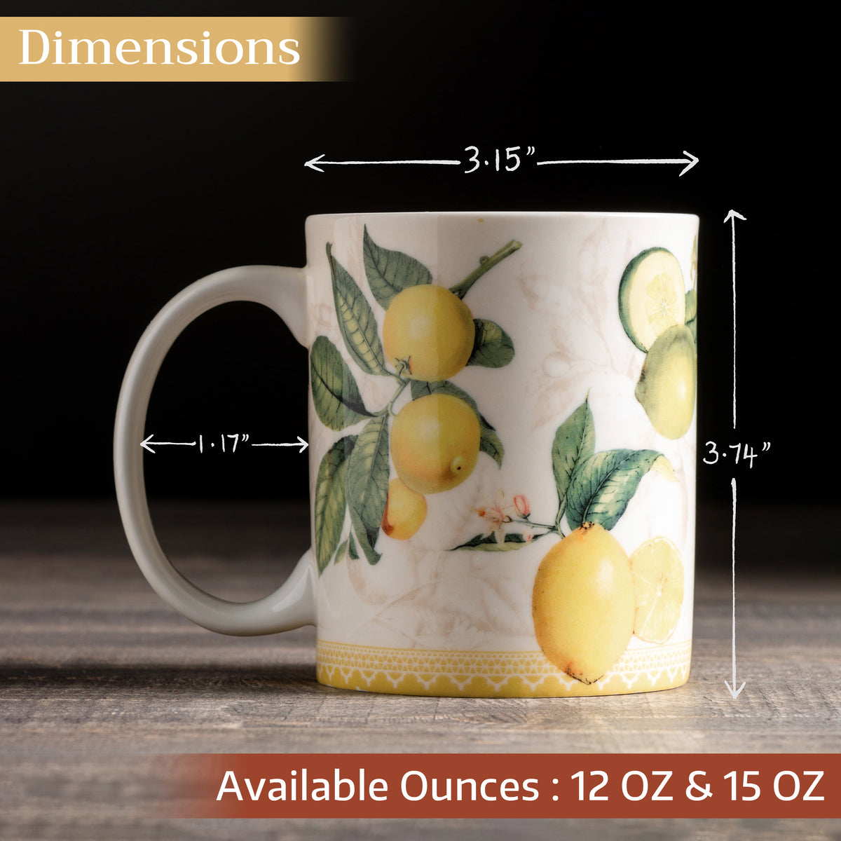 Limoncello Fine Bone China Coffee Mugs