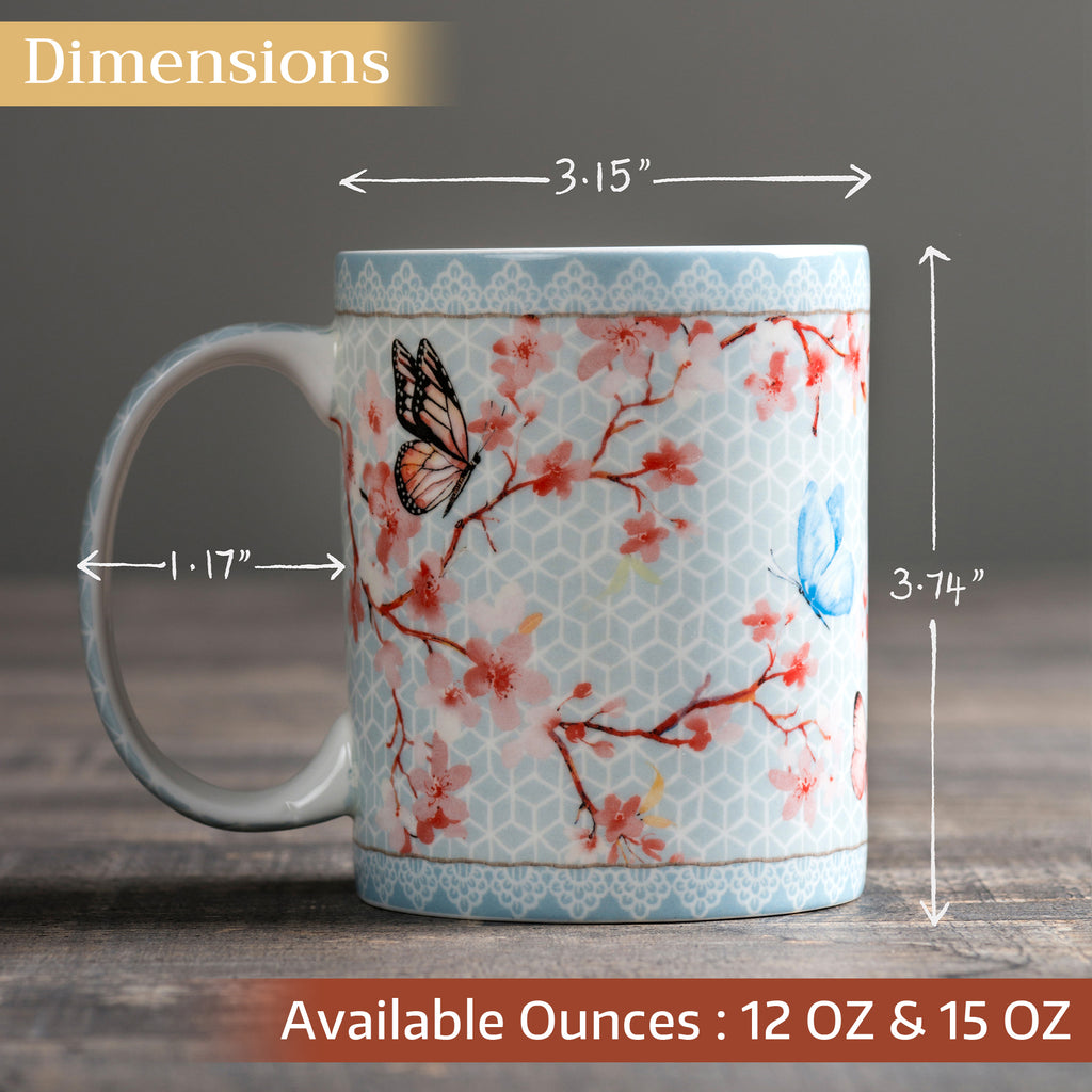 Blossoms in Spring Fine Bone China Coffee Mugs