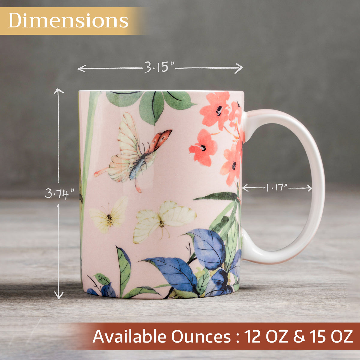 Canne Fine Bone China Coffee Mugs