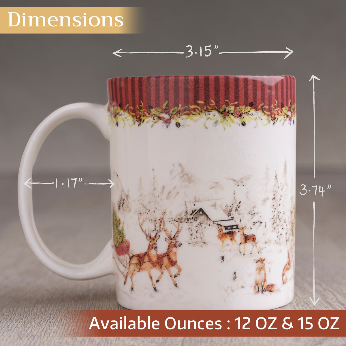 Christmas Tradition Fine Bone China Coffee Mugs