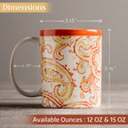 Palatial Paisley Fine Bone China Coffee Mugs