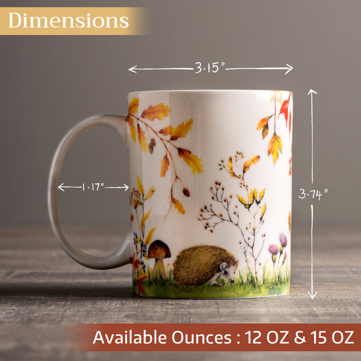 Sous-Bois Fine Bone China Coffee Mugs