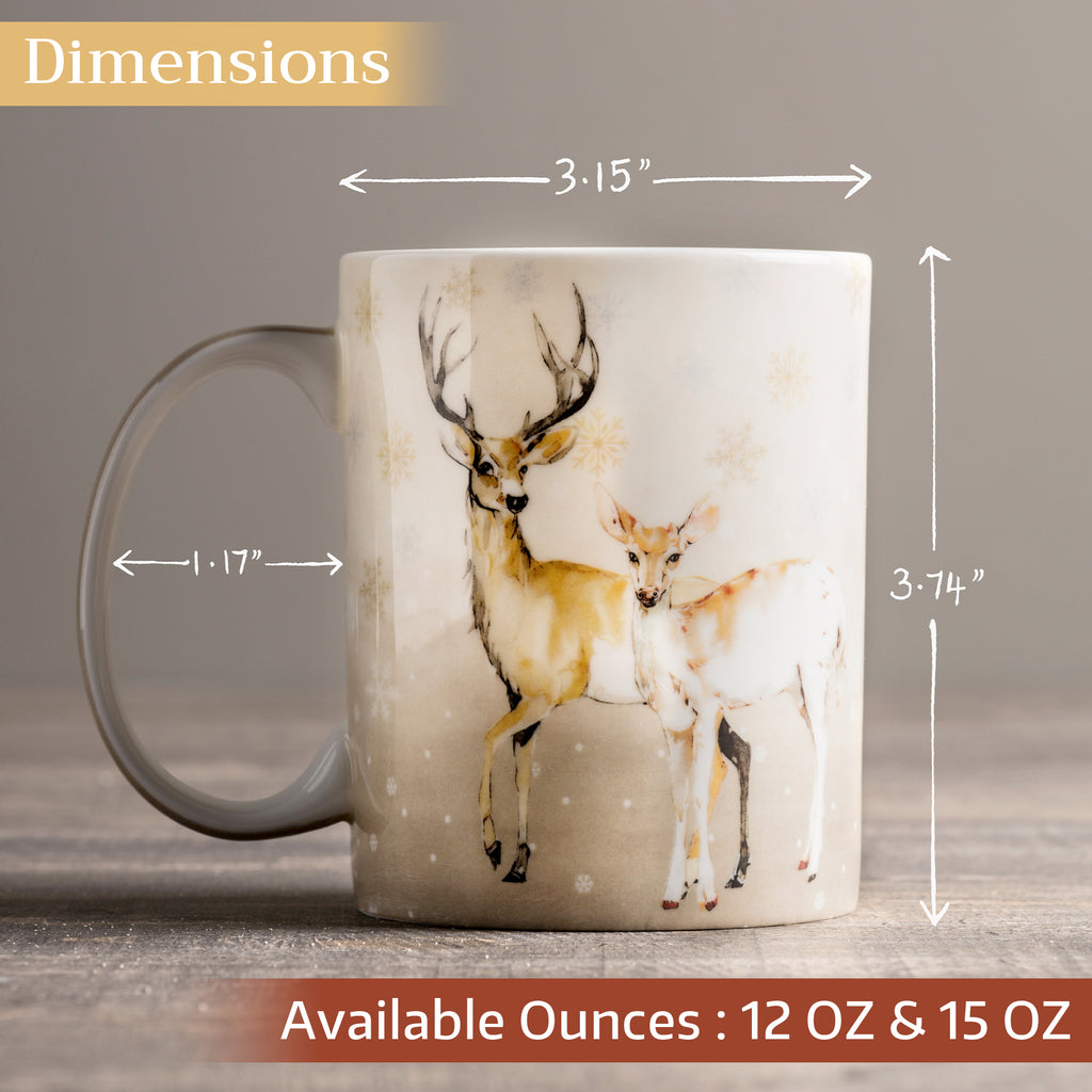 Deer In The Woods Fine Bone China Coffee Mugs