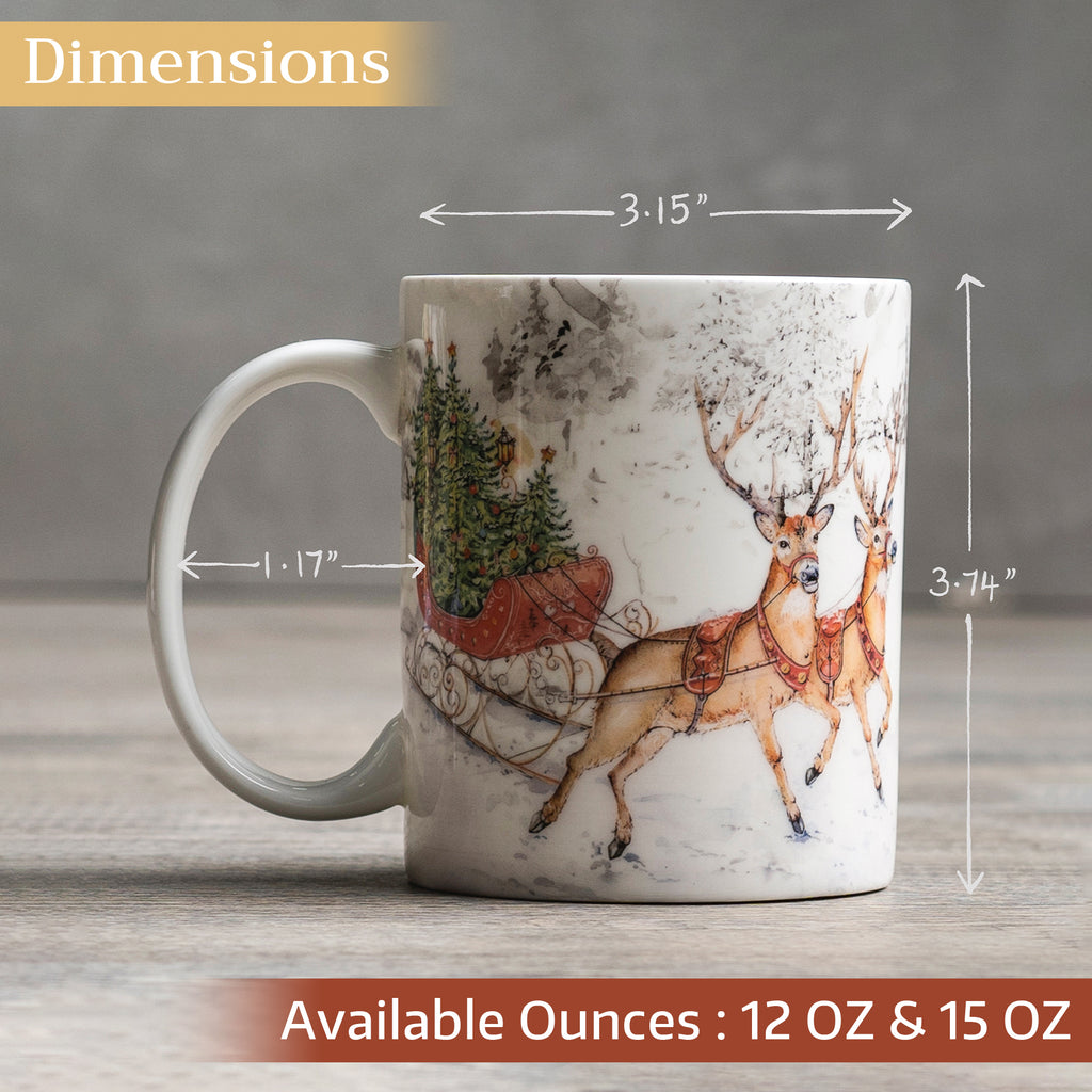 Christmas Tradition Fine Bone China Coffee Mugs