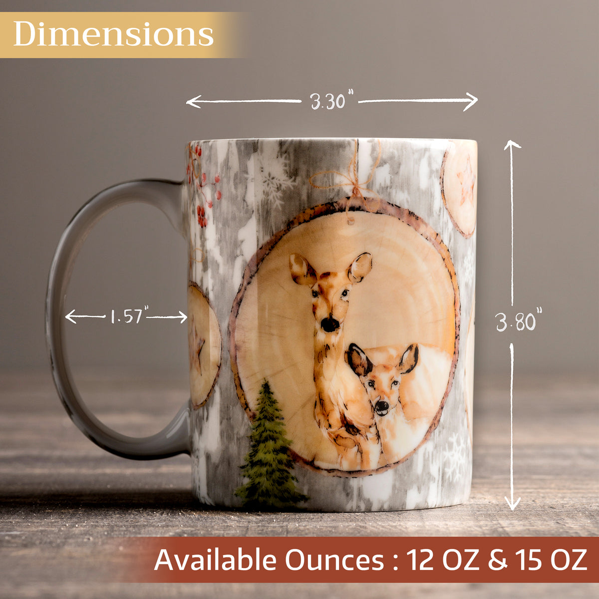 Mountain Life Fine Bone China Coffee Mugs