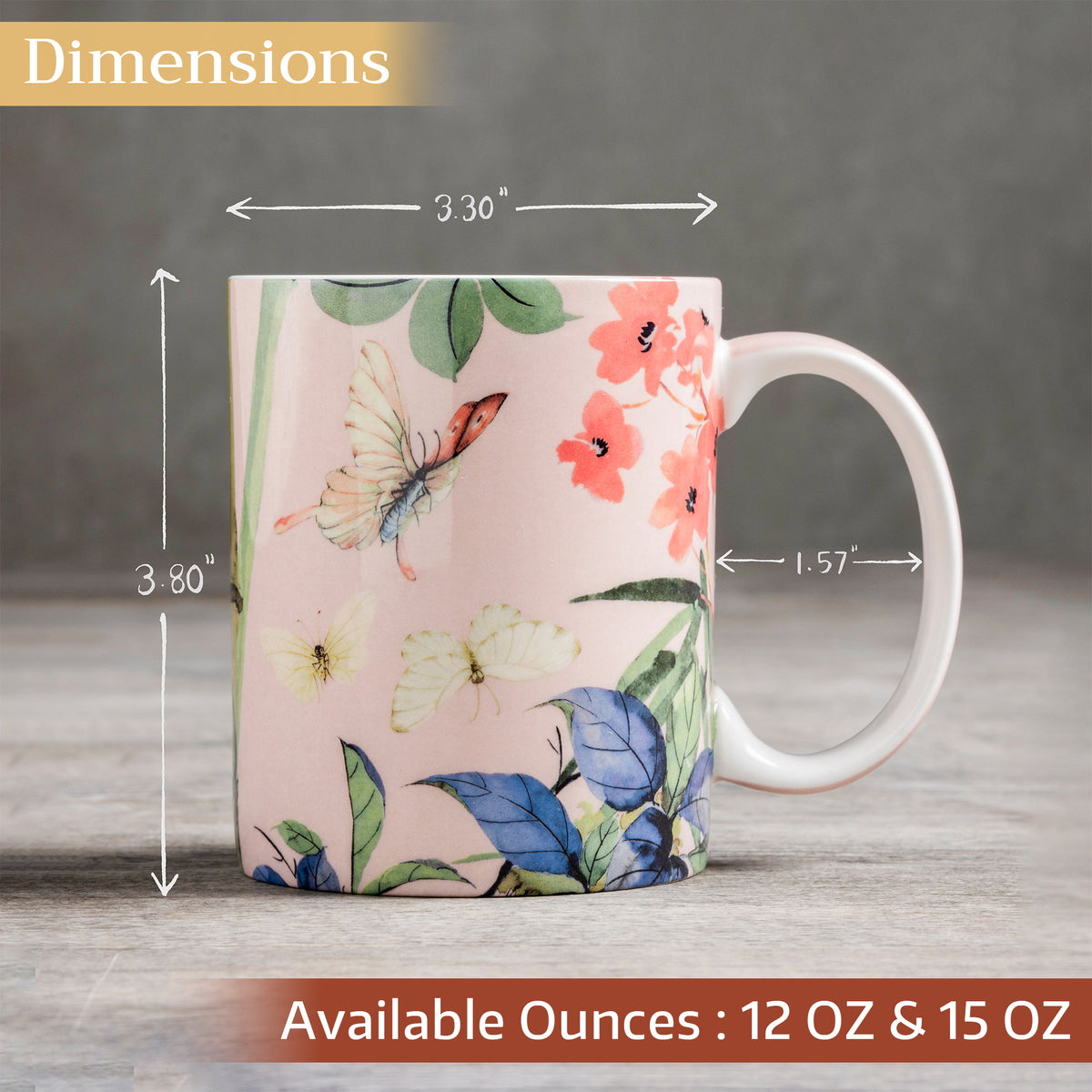 Canne Fine Bone China Coffee Mugs