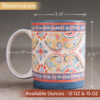 Indian Floral Fine Bone China Coffee Mugs