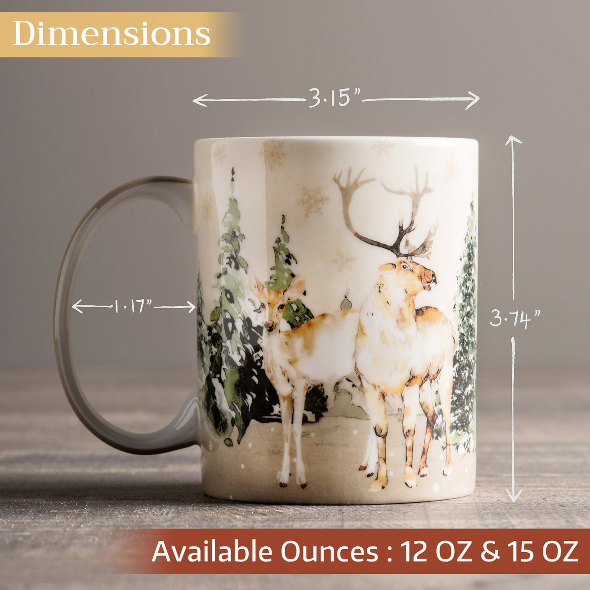 Deer In The Woods Fine Bone China Coffee Mugs