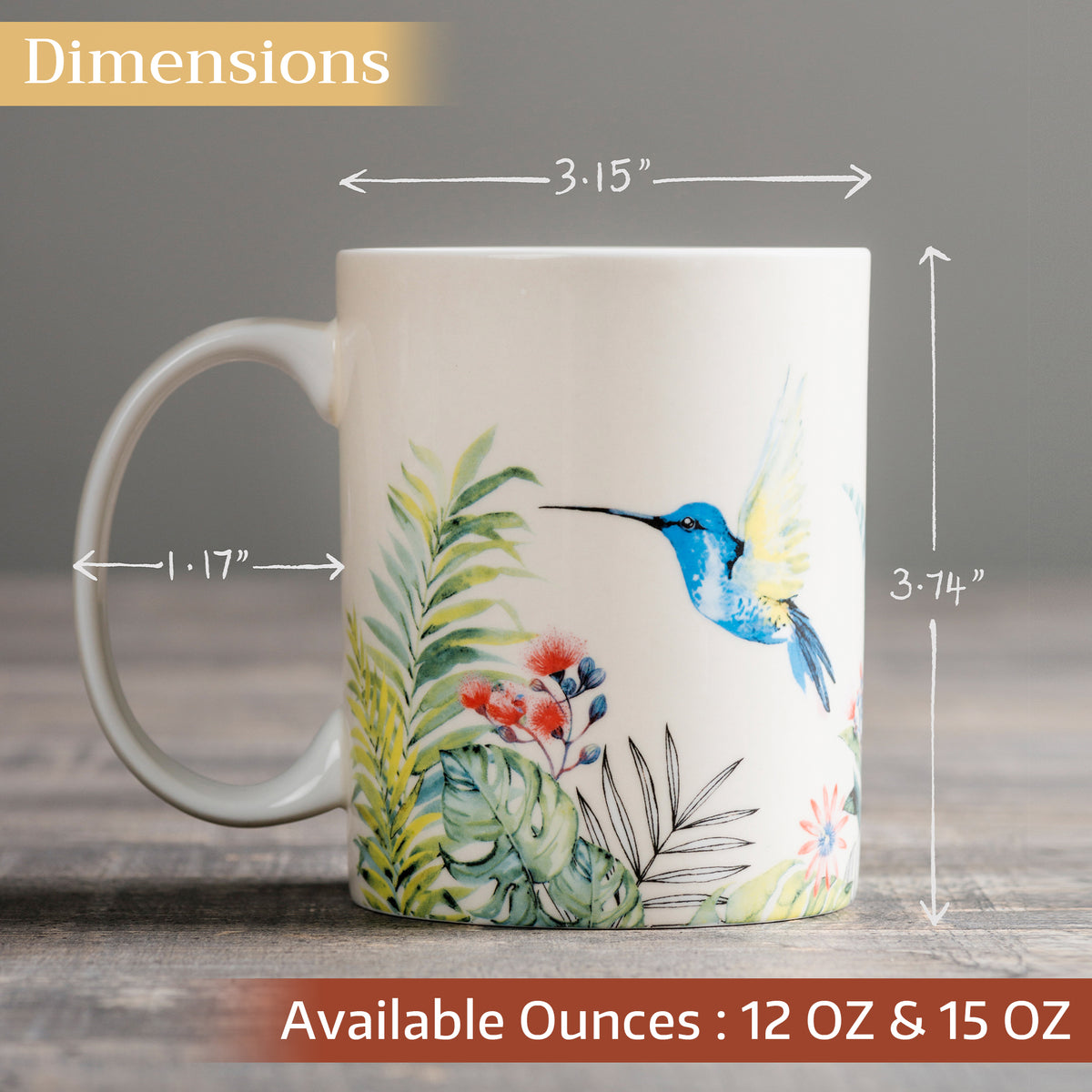 Tropiques Fine Bone China Coffee Mugs