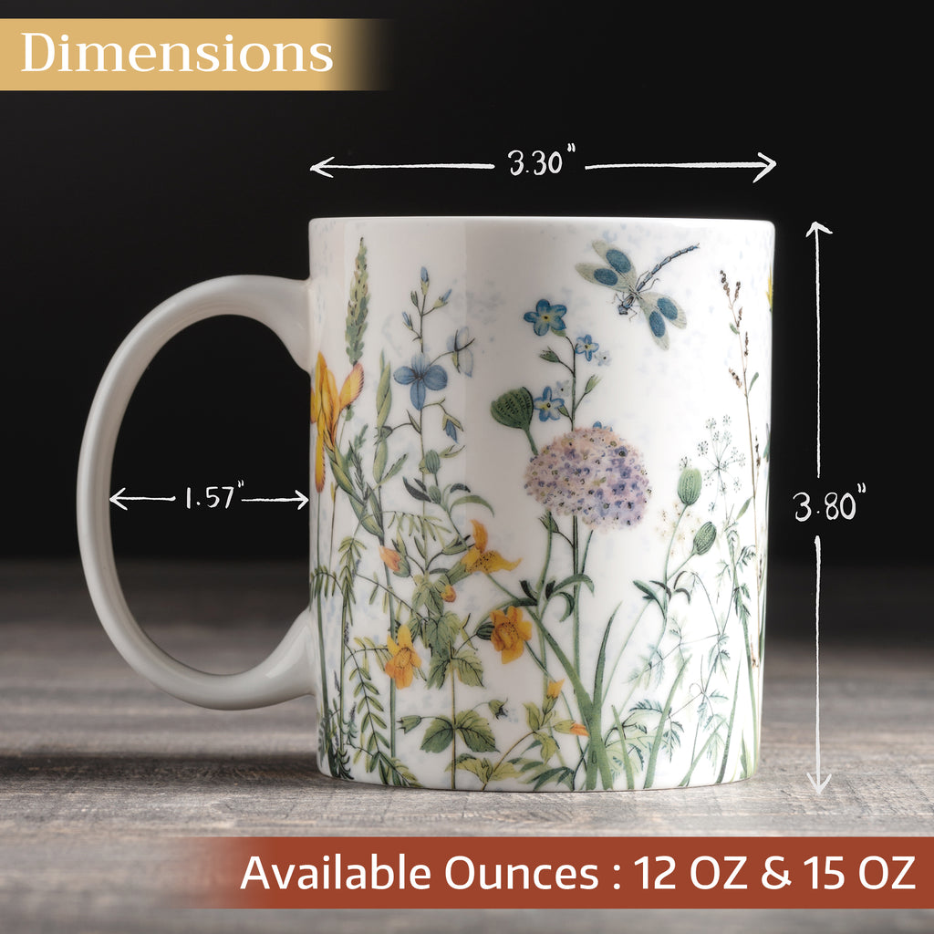 Fleurs De Mai Fine Bone China Coffee Mugs