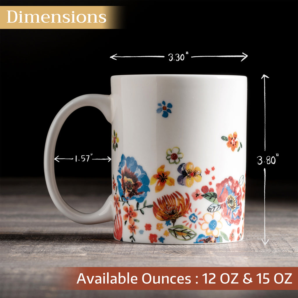 Happy Florals - High Summer Fine Bone China Coffee Mugs