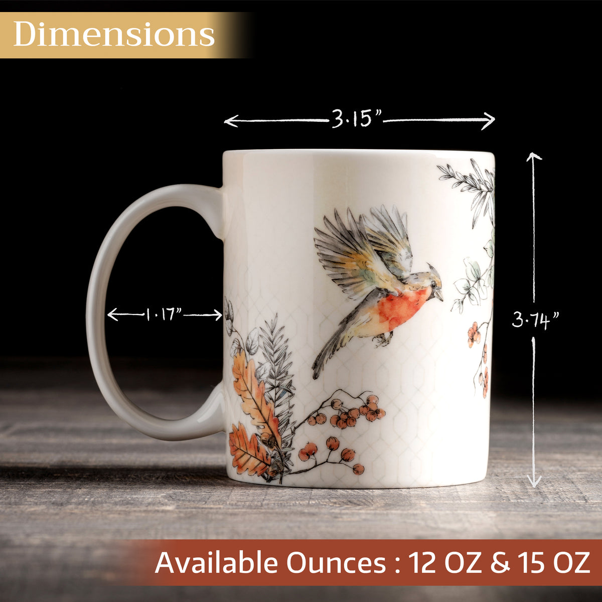 Whitish Shabby Chique Fine Bone China Coffee Mugs