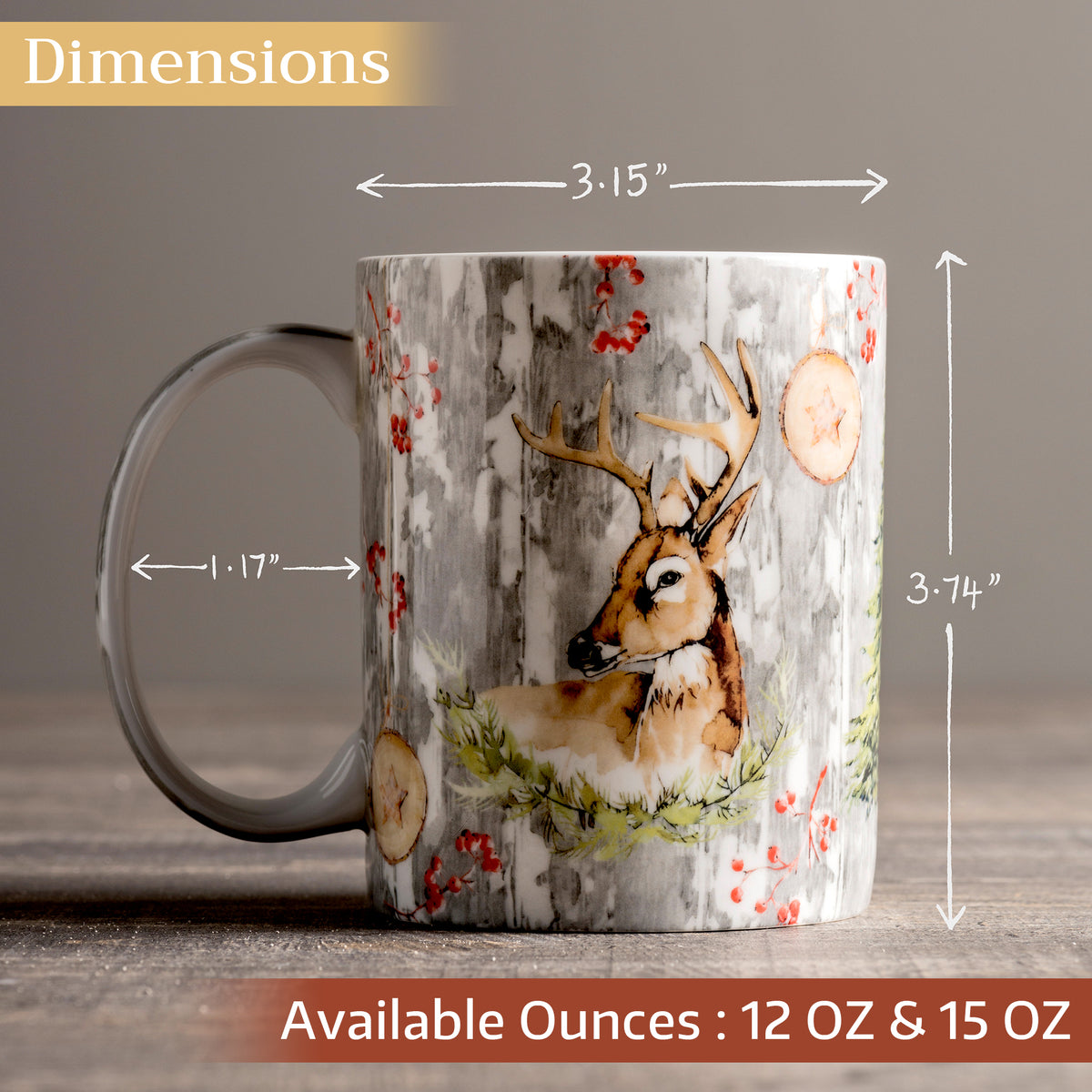 Mountain Life Fine Bone China Coffee Mugs