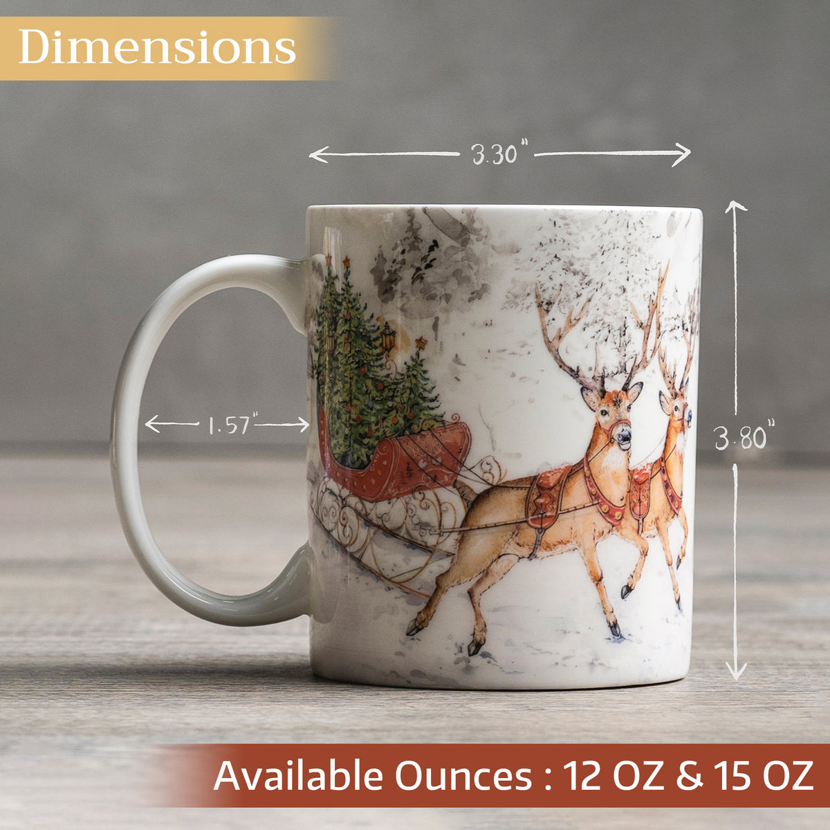 Christmas Tradition Fine Bone China Coffee Mugs