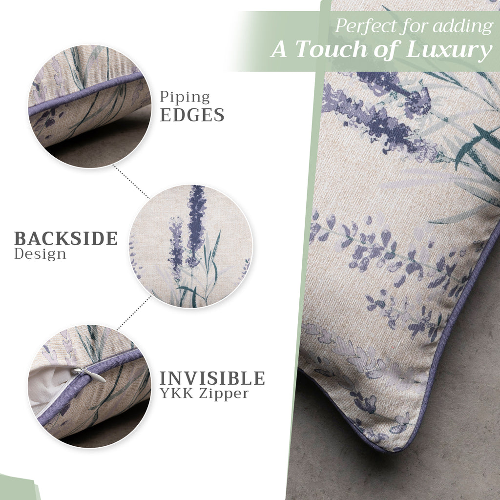 Rose Lavender Sage Throw Pillow Covers
